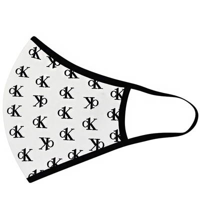 Calvin Klein 白色LOGO透氣彈力高密合口罩(L-XL)