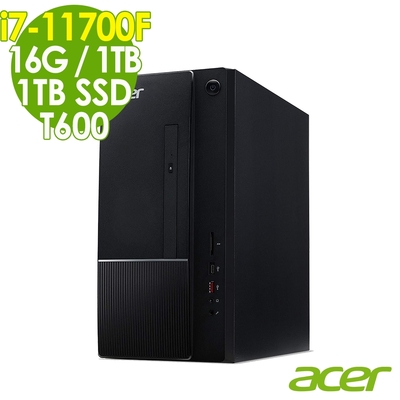 ACER ATC-1650 八核心雙碟效能桌機(i7-11700F/16G/1TSSD+1TB/T600 4G/W10)