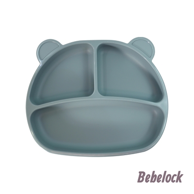 BeBeLock 吸附型重磅餐盤-夜月灰