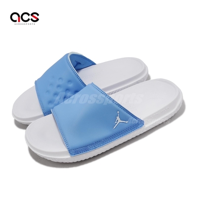 Nike 拖鞋 Jordan Play Slide GS 大童鞋 女鞋 白 水藍 喬丹 泡棉 舒適 DN3596-401