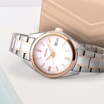 SEIKO 精工 CS日系時尚珍珠貝女錶 母親節禮物-28mm (SUR634P1)_SK045