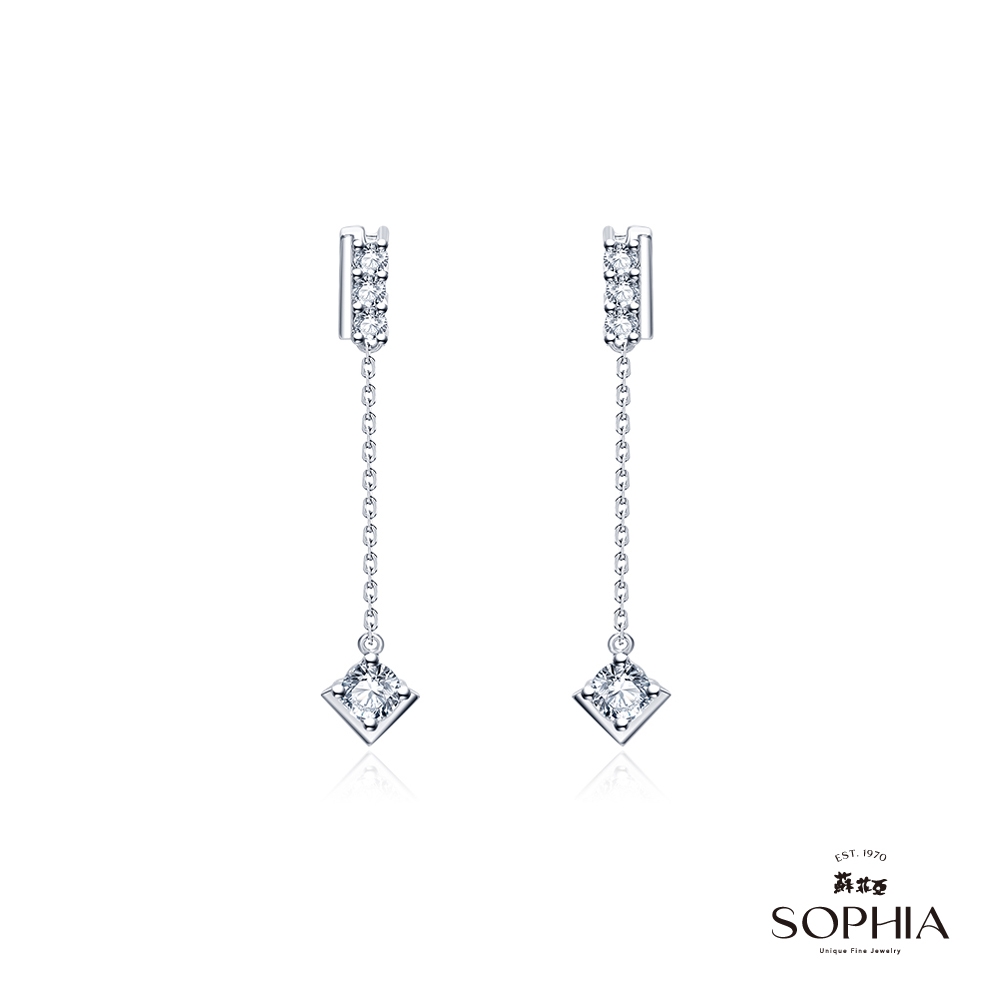 SOPHIA 蘇菲亞珠寶 - 浮光 14K金 主鑽總重20分 鑽石耳環