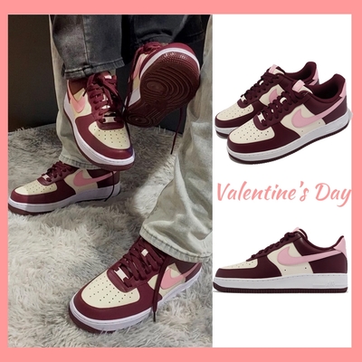 Nike Air Force 1 07 男鞋 酒紅 粉紅 AF1 情人節 Valentines Day 休閒鞋 FD9925-161