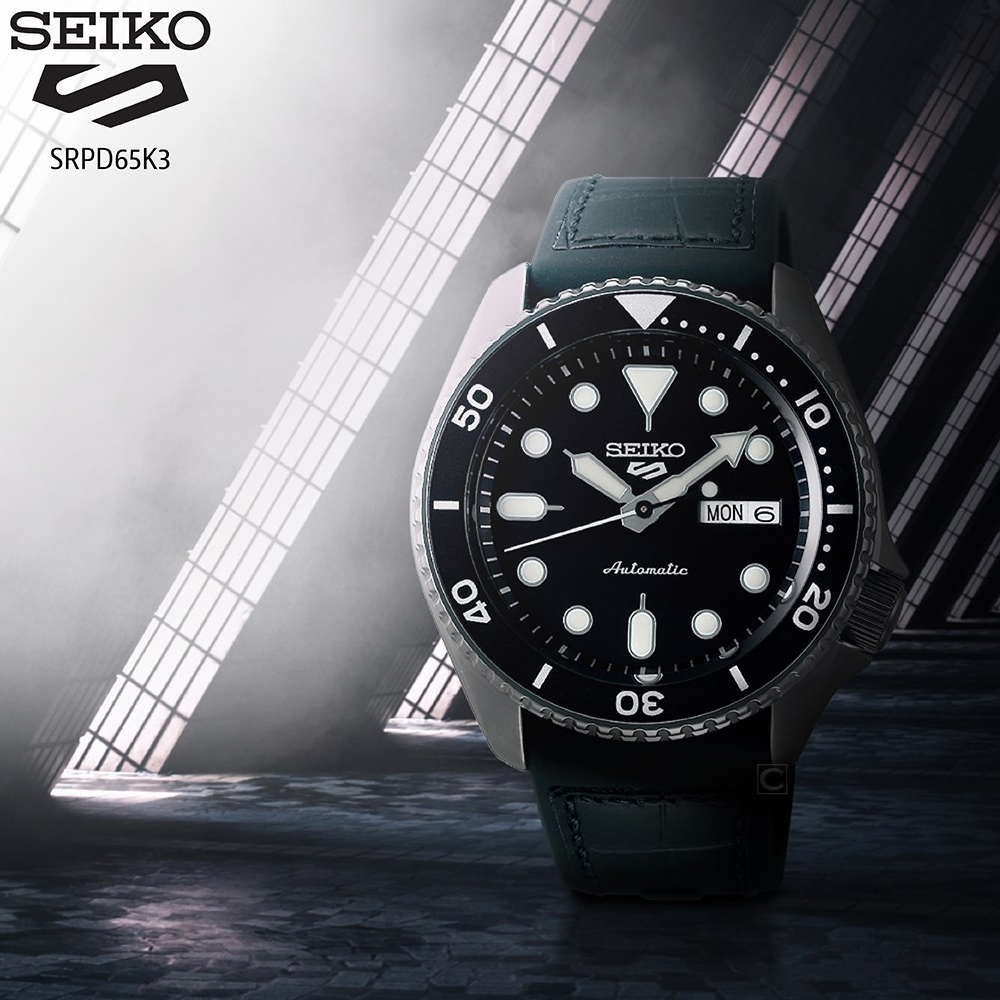 SEIKO 精工 5 Sports 系列潮流機械錶 4R36-07G0X(SRPD65K3)-黑/42.5mm ˍSK040