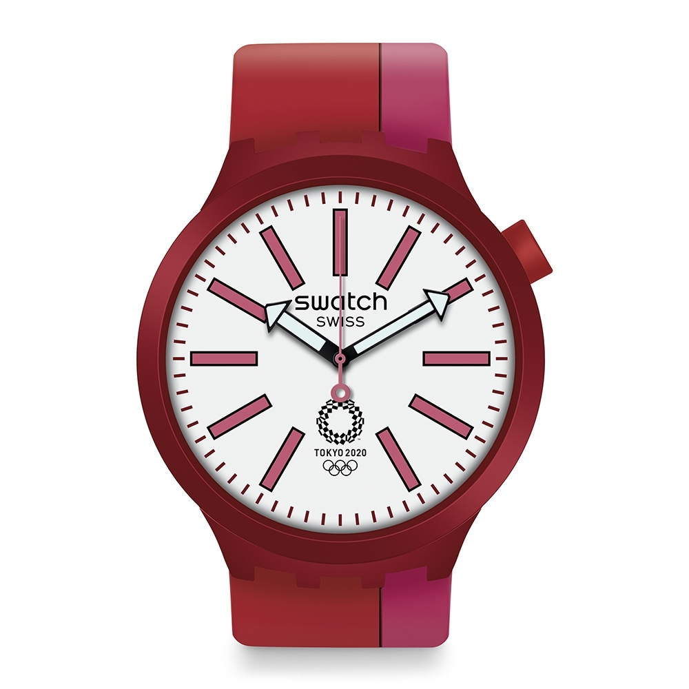 Swatch 奧運系列手錶 BB KURENAI RED -47mm