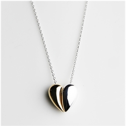 Georg Jensen #638 Heart K金純銀項鍊