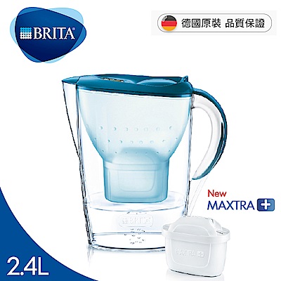 德國BRITA 德國製。馬利拉記憶型2.4L濾水壺／藍【內含濾芯x1】