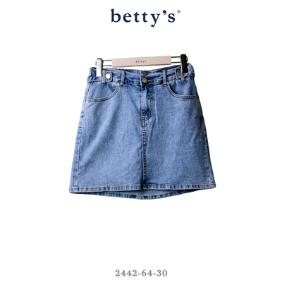 betty’s專櫃款 水洗刷色彈性牛仔短裙(煙灰藍)