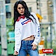 Levis 女款 短版大學T 翻玩拼色Logo product thumbnail 1