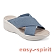 Easy-Spirit-seBINDIE2 牛仔交叉雙帶厚底拖鞋-藍色 product thumbnail 1