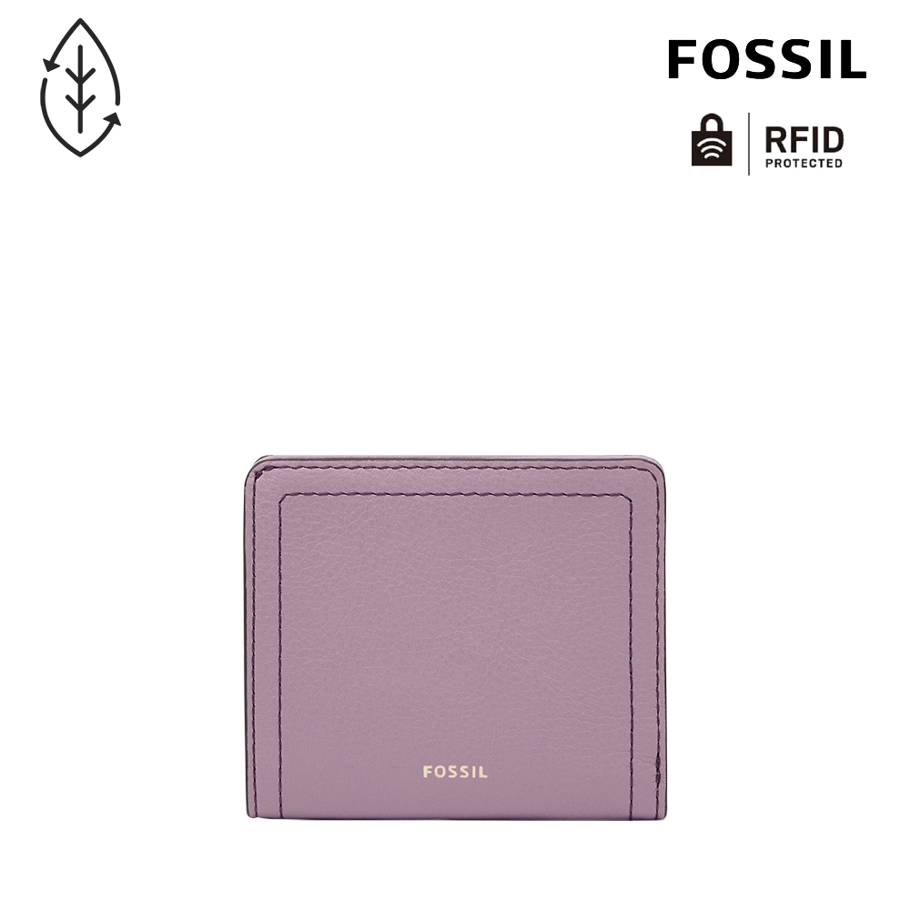 FOSSIL Logan 真皮RFID防盜短夾-薰衣草紫 SL7829531