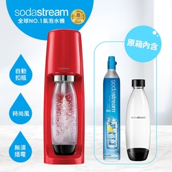 Sodastream時尚風自動扣瓶氣泡水機Spirit(紅)