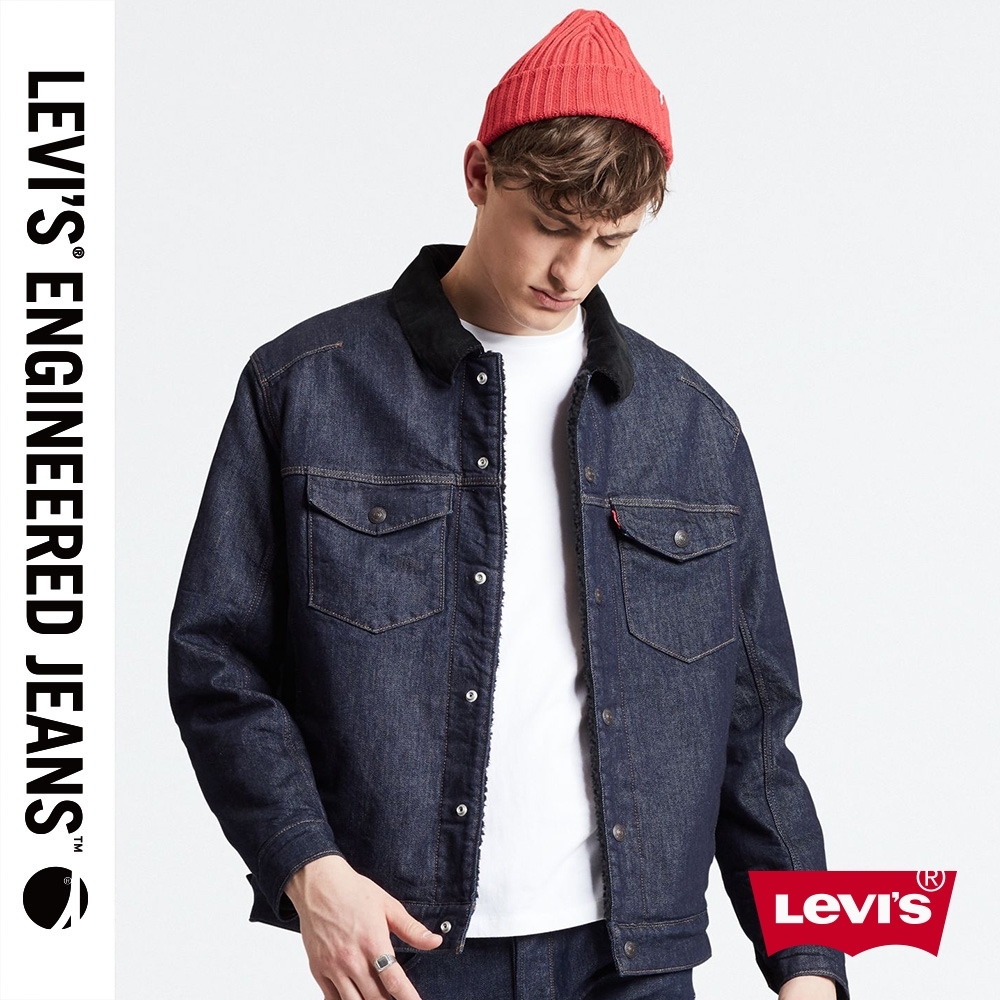 Levis 男原色牛仔外套 LEJ 3D剪裁 燈心絨領口 Sherpa棉花絨 海報款