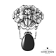 Georg Jensen 喬治傑生 MOONLIGHT BLOSSOM 黑瑪瑙純銀胸針 125 台灣限定 product thumbnail 1