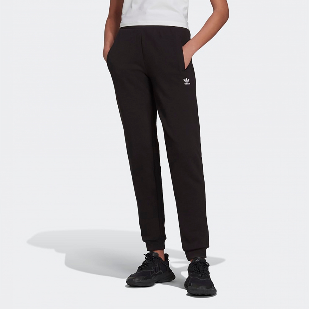 adidas 長褲女款運動長褲縮口褲三葉草國際碼TRACK PANT 黑H37878