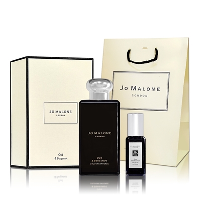 Jo Malone 烏木與佛手柑芳醇香水 100ML禮盒-附原廠提袋(芳醇香水100ML+隨身瓶9ML)