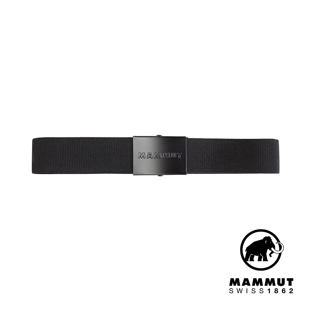 【Mammut長毛象】 Mammut Logo Belt 金屬Logo印花編織腰帶 黑色 #1192-00141