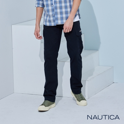 Nautica 男裝 百搭休閒直筒工作長褲-黑