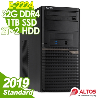 Acer Altos T110F5 商用伺服器 E-2224/32G/1TSSD+2TBX2/2019STD