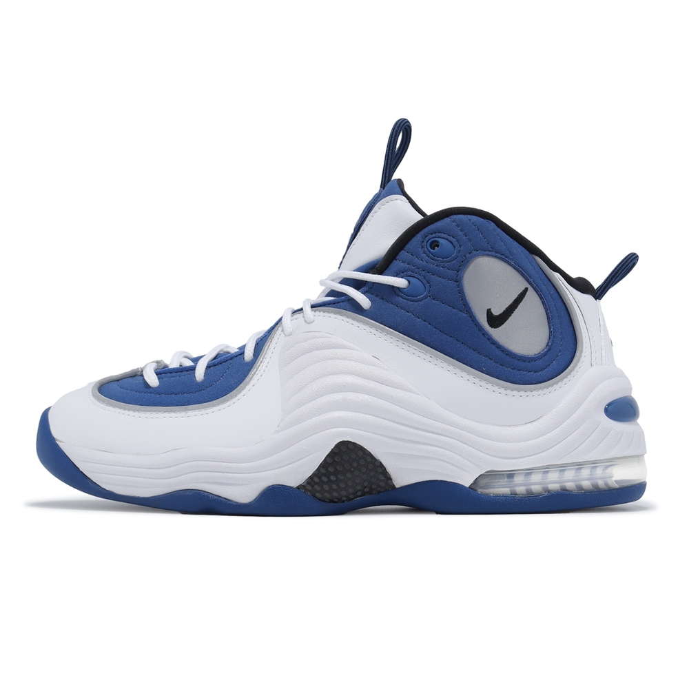 Nike 休閒鞋Air Penny II QS 男鞋白藍避震氣墊反光一分錢復古中筒運動