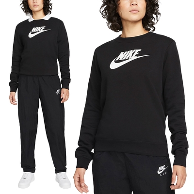 Nike As W Nsw Club Flc Gx Std Crew 女款 黑色 大學 刷毛 長袖 DQ5833-010