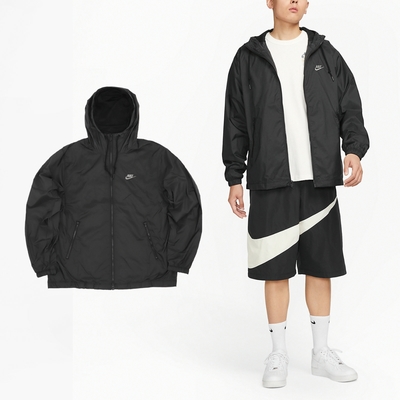 Nike 外套 Club Jacket 男款 黑 灰 拉鍊口袋 連帽外套 運動 風衣 FB7805-010