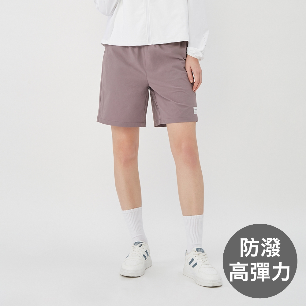 GIORDANO 女裝防潑水彈力短褲 All Day Pants系列 - 08 灰紫色