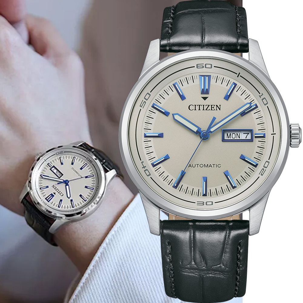 CITIZEN 星辰 Mechanical 限量 Day-Date 日曆機械錶-NH8400-10A/42mm