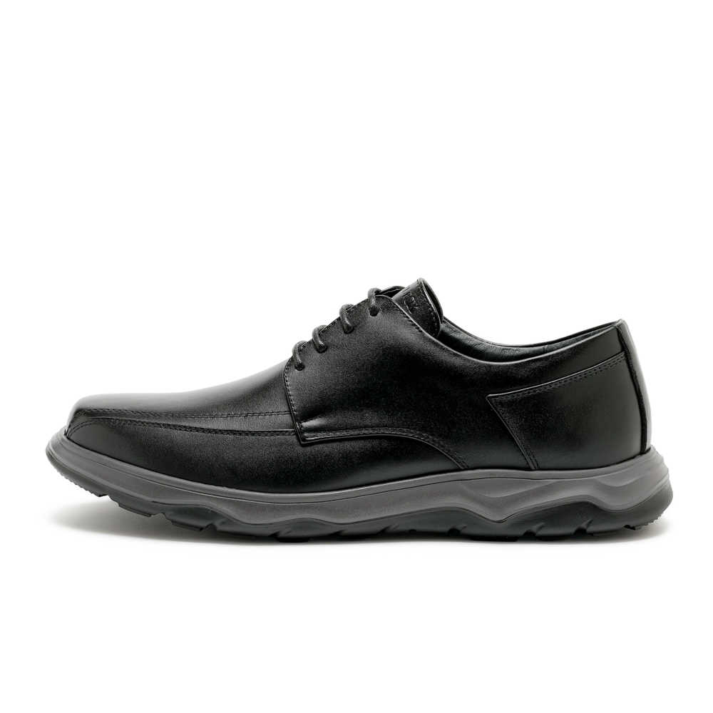 TRAVEL FOX(男) 經典輕量真皮綁帶式紳士鞋/上班鞋 -傳統黑 923753-301