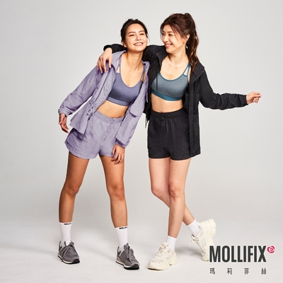 Mollifix 瑪莉菲絲 輕量收腰防曬可收納外套 (霧黑)、瑜珈服、運動外套、瑜珈上衣、薄外套