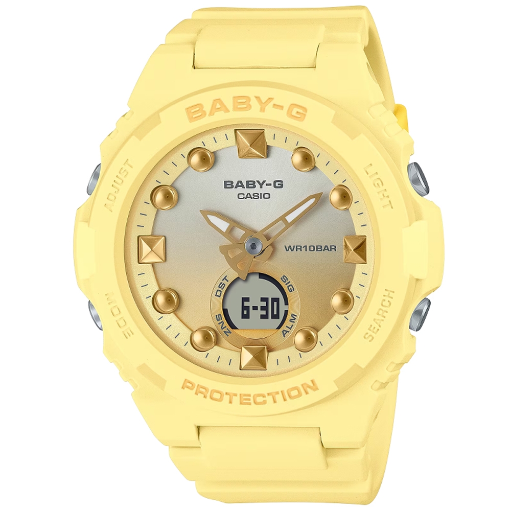 CASIO 卡西歐 BABY-G 夏季海灘雙顯腕錶 母親節 禮物 42.4mm / BGA-320-9A