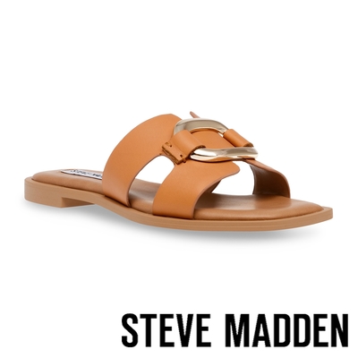 STEVE MADDEN-GO-GETTER 飾扣簍空涼拖鞋-棕色