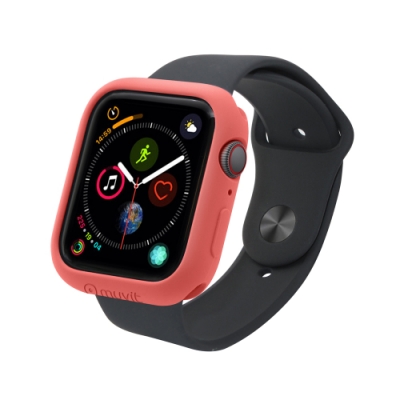 MUVIT Apple Watch Series4 (44mm) 耐衝擊保護殼-珊瑚紅