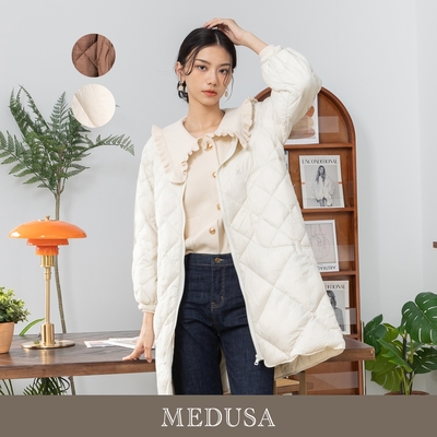 現貨【MEDUSA 曼度莎】I care 長版菱格輕羽絨外套（90%羽絨） - 2色（F）｜女外套 長版外套