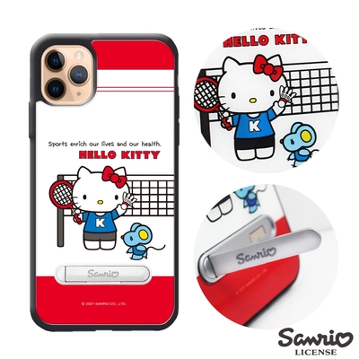三麗鷗 Kitty iPhone 11 Pro Max 6.5吋減震立架手機殼-羽球凱蒂