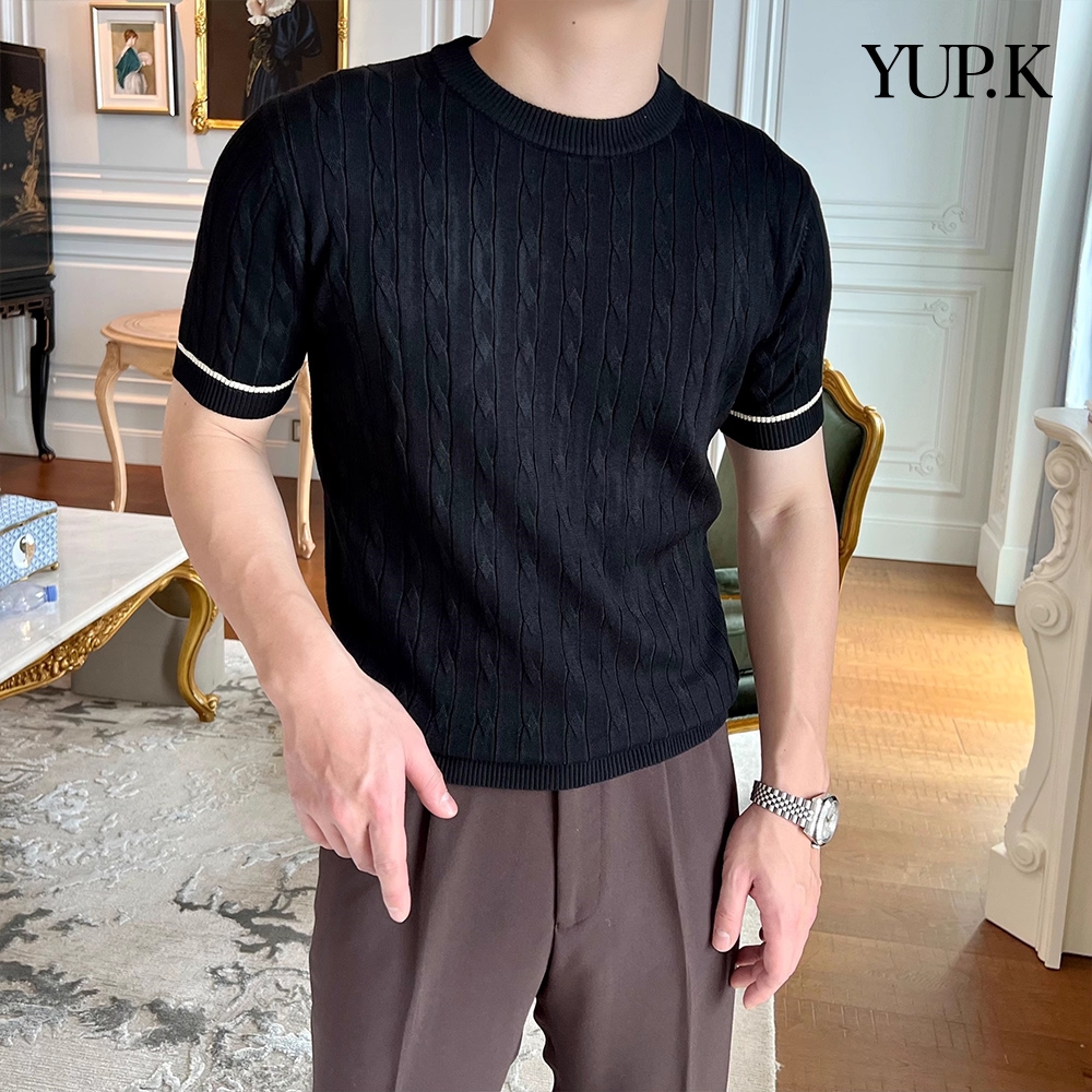 YUP.K 簡約日系純色針織上衣(KDTY-M869) (黑色)