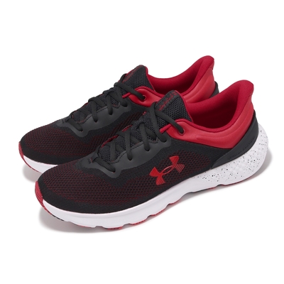 Under Armour 慢跑鞋 Charged Escape 4 Knit 男鞋 黑 紅 針織 支撐 路跑 運動鞋 UA 3026521003