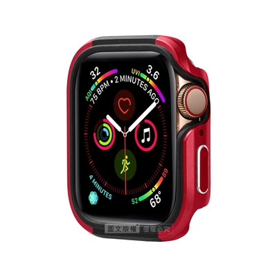 軍盾防撞 抗衝擊 Apple Watch Series SE/6/5/4 (40mm) 鋁合金雙料邊框保護殼(烈焰紅)