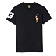 Polo Ralph Lauren 年度熱銷刺繡彩大馬圓領素面短袖T恤-黑色 product thumbnail 1
