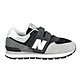 NEWBALANCE 男女中童復古慢跑鞋-WIDE-574系列 N字鞋 NB PV574DA2 灰黑白 product thumbnail 1