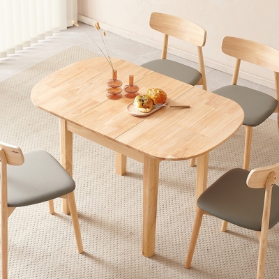 MUNA家居 8806型4尺實木伸縮餐桌/不含椅 90-120X75X74cm