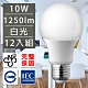 歐洲百年品牌台灣CNS認證LED廣角燈泡E27/10W/1250流明/白光 12入 product thumbnail 1