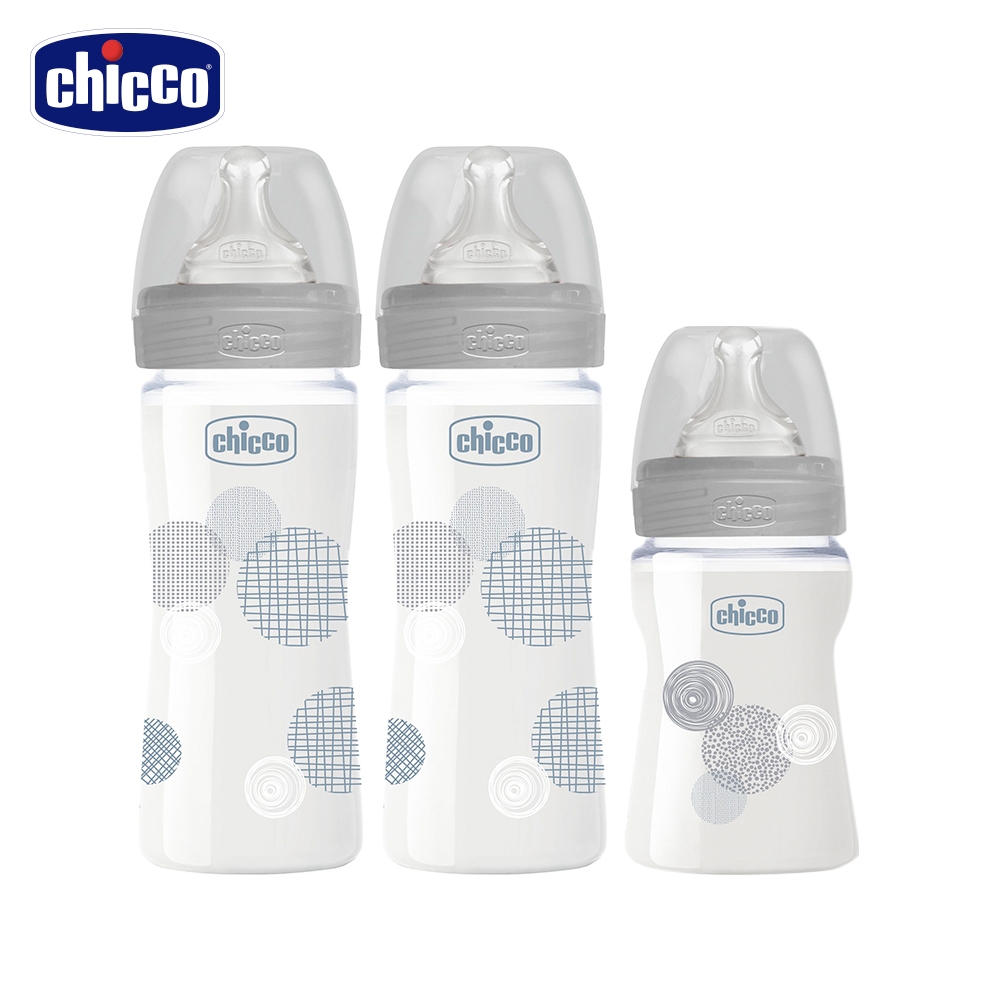 chicco-舒適哺乳-防脹氣玻璃奶瓶促銷組(2大1小)