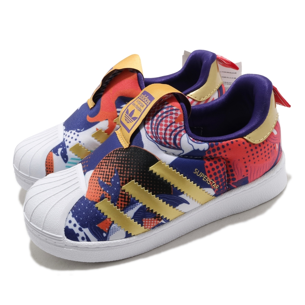 adidas 休閒鞋 Superstar 360 I 運動 童鞋 愛迪達 套腳 舒適 小童 球鞋 白 彩 GZ7348