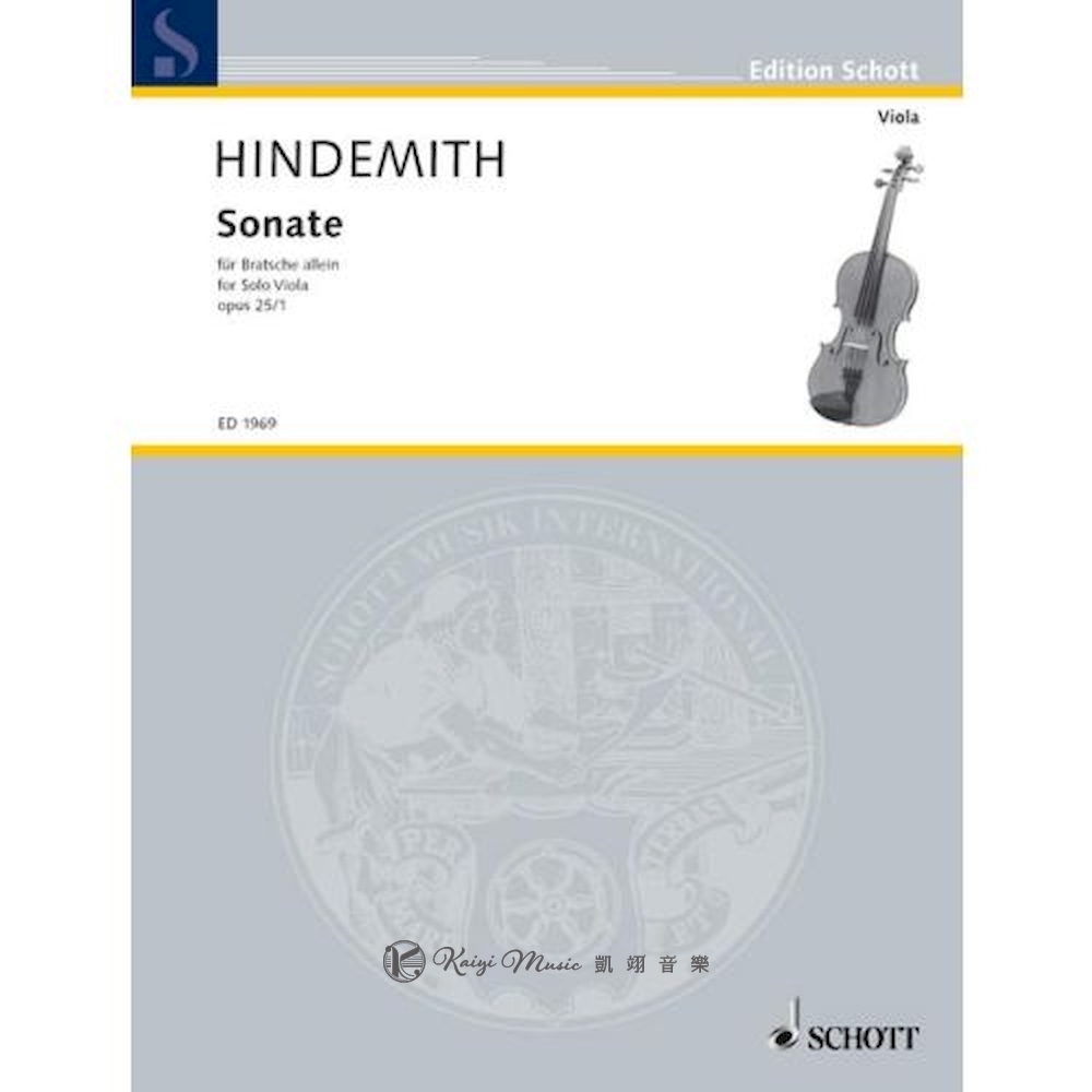 【凱翊︱Schott】辛德密特：奏嗚曲作品25/1中提琴譜Hindemith: Sonata op. 25/1 for Viola | 拾書所