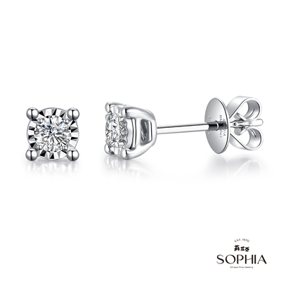 SOPHIA 蘇菲亞珠寶 - 純真 18K金 主鑽總重20分 鑽石耳環