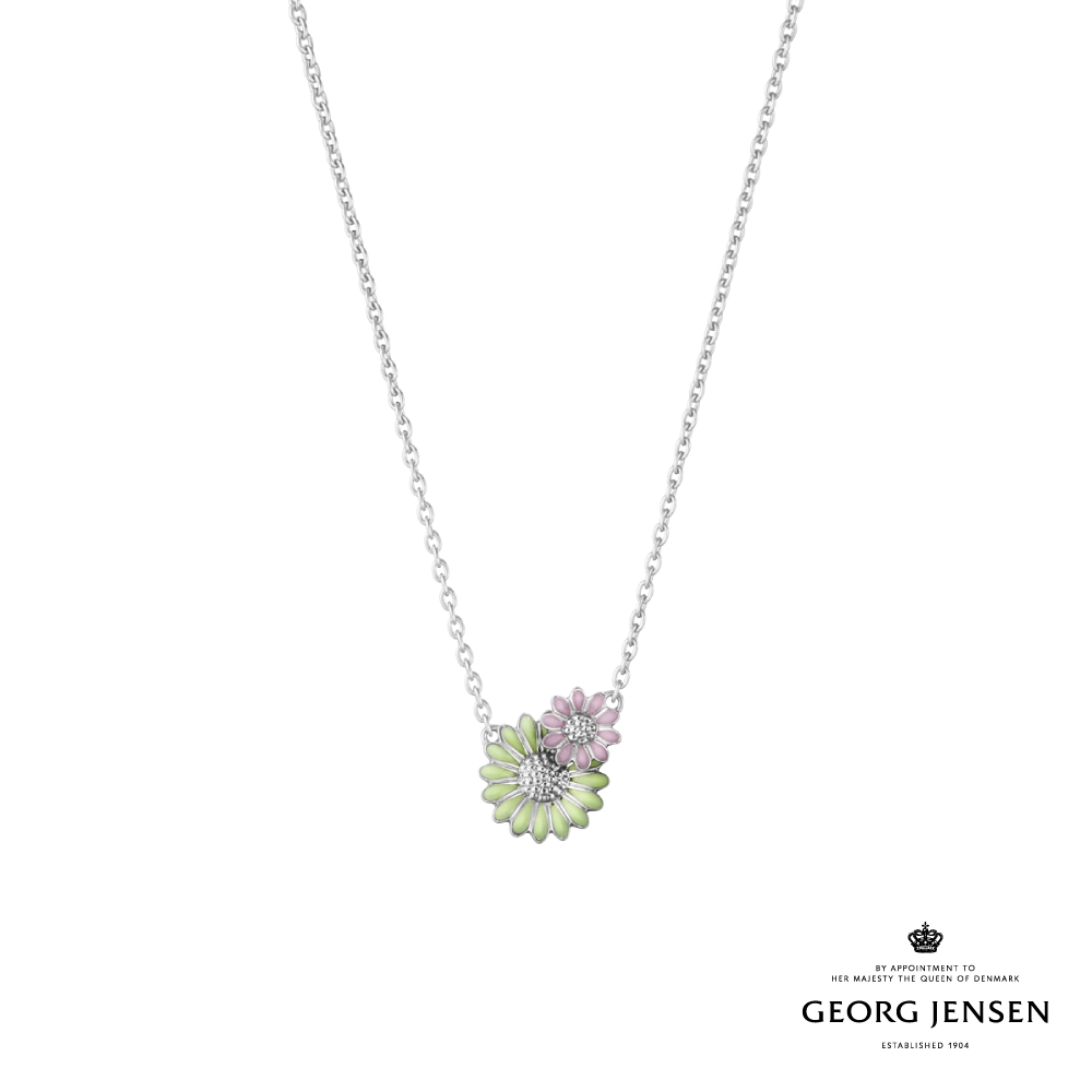 Georg Jensen 喬治傑生 DAISY 項鍊-純銀電鍍銠