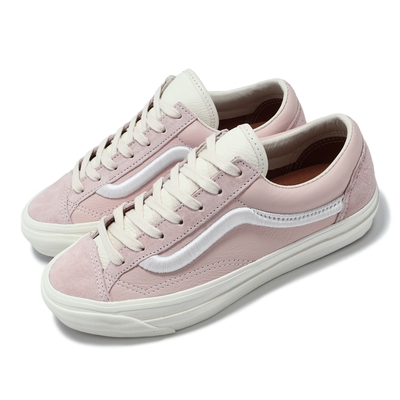 Vans 休閒鞋 Old Skool Reissue 36 男鞋 女鞋 粉 白 麂皮 皮革 鬆餅格紋 板鞋 VN000CR3YWC