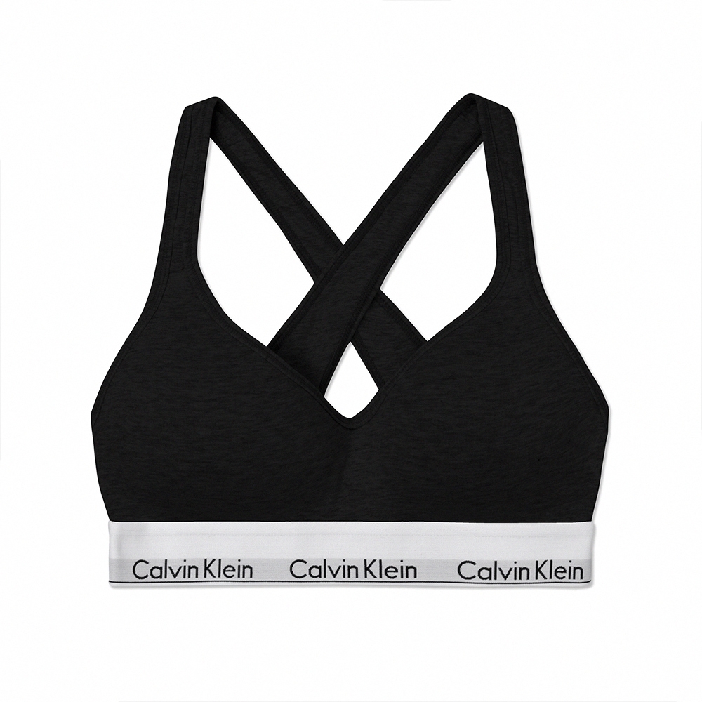 Calvin Klein 經典文字運動內襯上衣(女)-黑色