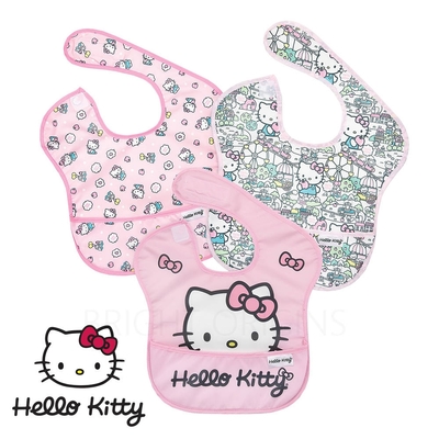 Bumkins 防水圍兜兜(三件組)-Hello Kitty